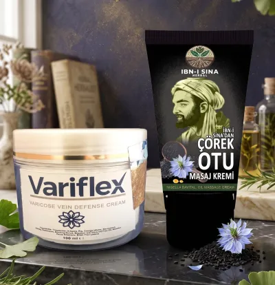 Variflex 100 ml Vücut Bakım Kremi ve İbn-i Sina Çörek Otu Masaj Kremi Seti
