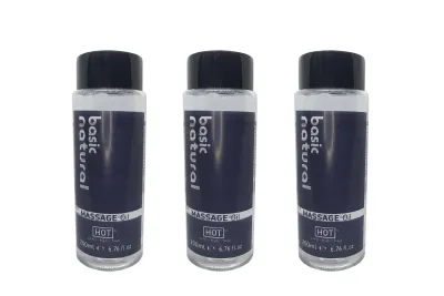 Basic Natural Masaj Yağı 200 ml x3 Vücut Masaj ve Bakım Yağı