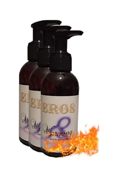 EROS Warming Erotic Massage Gel 120 ml Vücut Masaj Jeli 3'lü Set