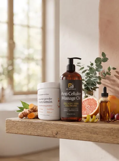 M3 Naturals Vücut Masaj Yağı 240 ml ve Smarter Nutrition Curcumin 130 g Set