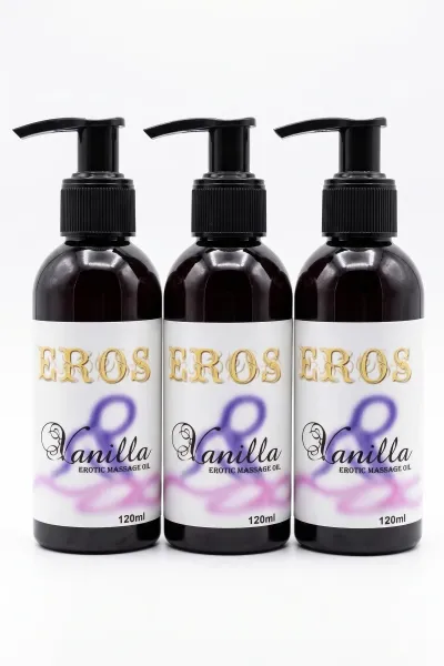 EROS Vanilya Aromalı Vücut Masaj Yağı 120 ml x3