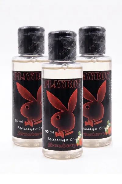 Playboy Çilek Aromalı Vücut Masaj Yağı 50 ml x4