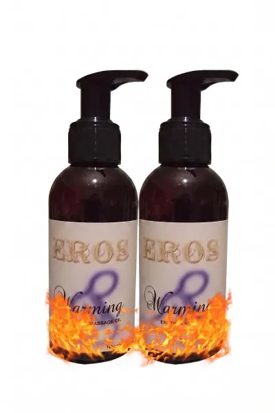 EROS Warming Erotic Massage Gel 120 ml Vücut Masaj Jeli 2'li Set