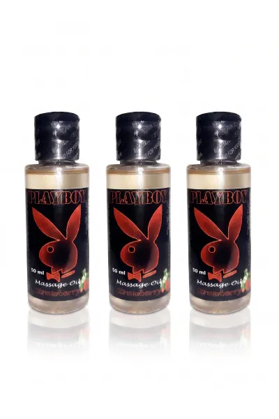Çilek Aromalı Vücut Masaj Yağı 50 ml 3'lü Set