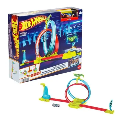 Hot Wheels® Neon Yarışlar Çifte Çemberde Yarış Seti