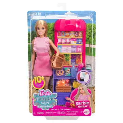 Barbie® and Teresa Recipe for Friendship™ Malibu Markette™ Bebek ve Oyun Seti
