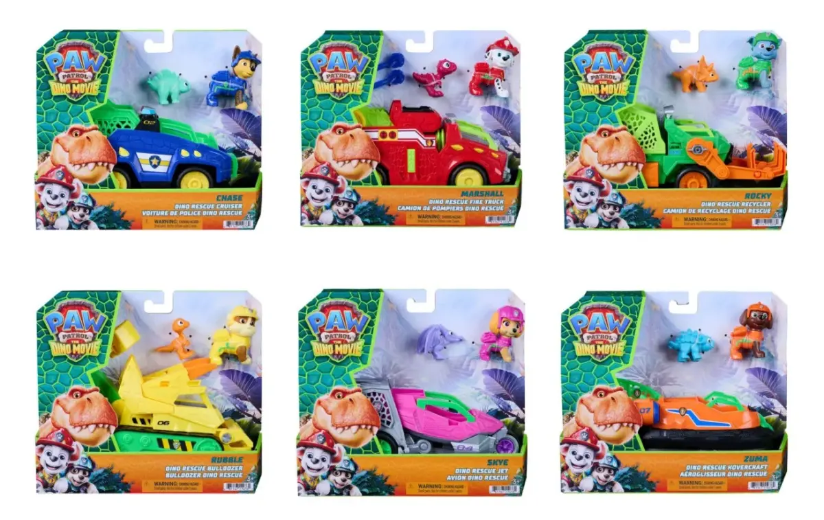 PAW PATROL DİNO FİLMİ TEMALI ANA ARAÇLAR VE FİGÜRLERİ - ASORTİLİ