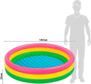 Intex 57422 Renkli Şişme Taban 3 Bölme Havuz 147 cm