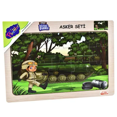 AHŞAP EĞİTİCİ PUZZLE ASKER SETİ