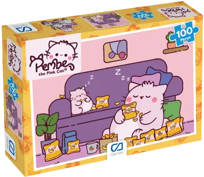 PEMBE KEDİ PUZZLE 100