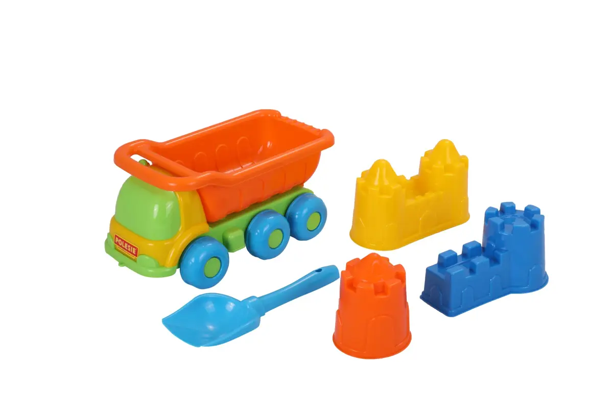 Set No:634 : Keşa, damperli kamyon + kürek No:5, kalıplar (kale köprüsü + kale k