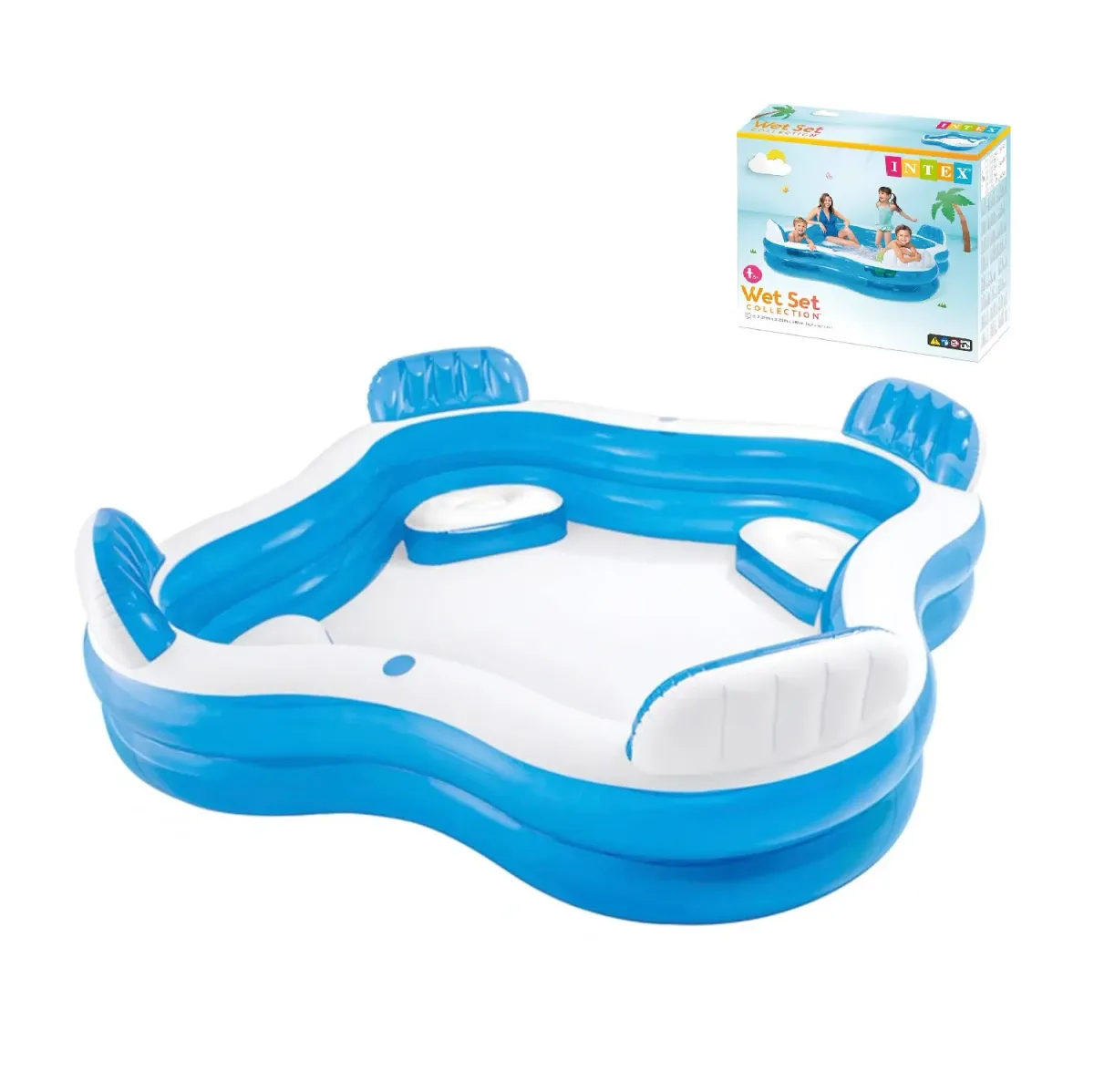 Intex 56475 Şeffaf Koltuklu Aile Boyu 2 Bölme Havuz 229 cm