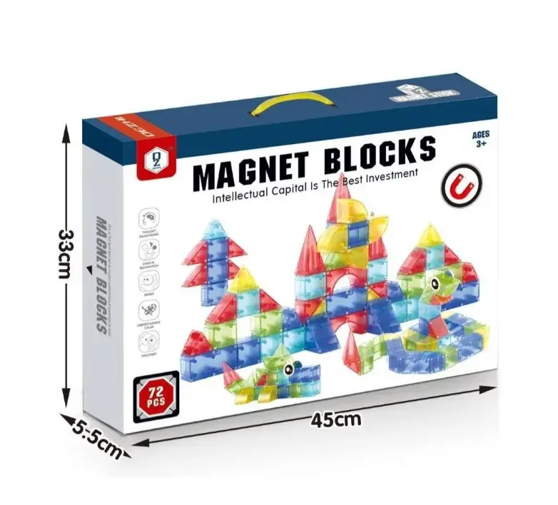 72 PARÇA RENKLİ MANYETİK LEGO