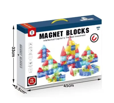 72 PARÇA RENKLİ MANYETİK LEGO
