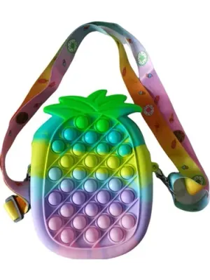 GÖKKUŞAĞI ANANAS ŞEKİLLİ POPİT ÇANTA