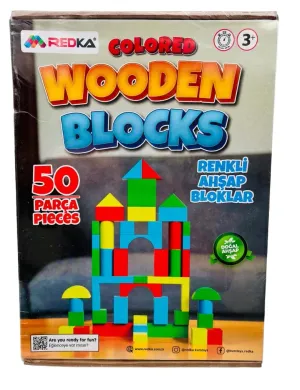 RENKLİ AHŞAP BLOKLAR 50 PRÇ