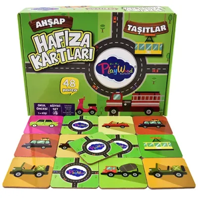 EĞİTİCİ AHŞAP HAFIZA KARTLARI TAŞITLAR