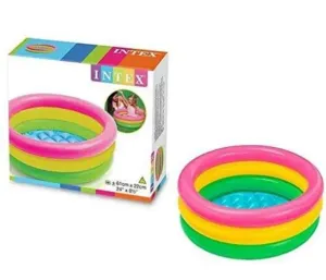 Intex 57107 Renkli Şişme Taban 3 Bölme Havuz 61cm