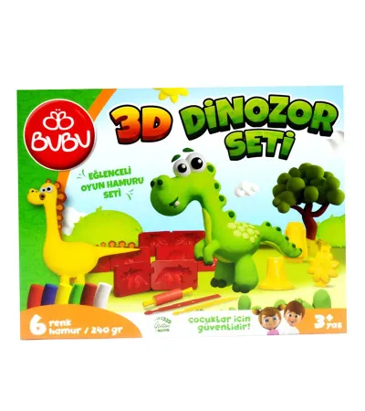 BU-BU OYUN HAMURU SETİ 3D DİNOZOR (L)