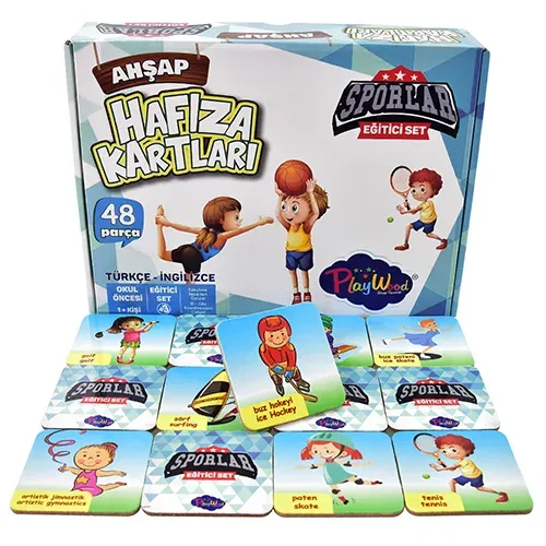 EĞİTİCİ AHŞAP HAFIZA KARTLARI SPORLAR