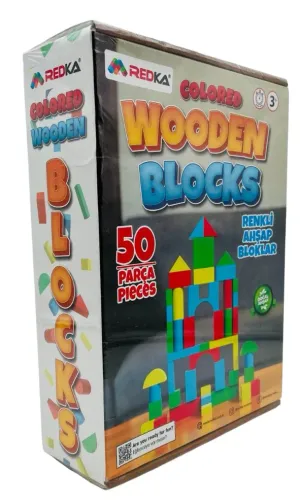 RENKLİ AHŞAP BLOKLAR 50 PRÇ