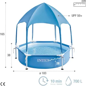 Intex 28209 Gölgelikli Metal Çerçeve Havuz 183 cm