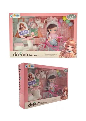 KUT.MOTOR,BİSİKLET 15CM. PRENSES BEBEK