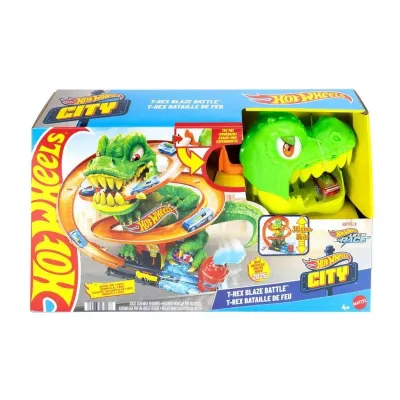 Hot Wheels® T-Rex ve İtfaiye İstasyonu Oyun Seti