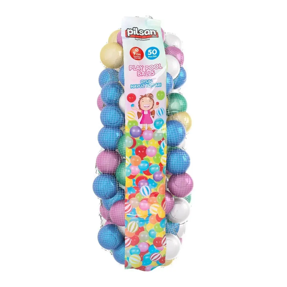 OYUN HAVUZ TOPLARI FİLEDE 9 CM 50'Lİ