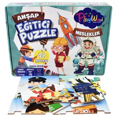 EĞİTİCİ AHŞAP PUZZLE MESLEKLER