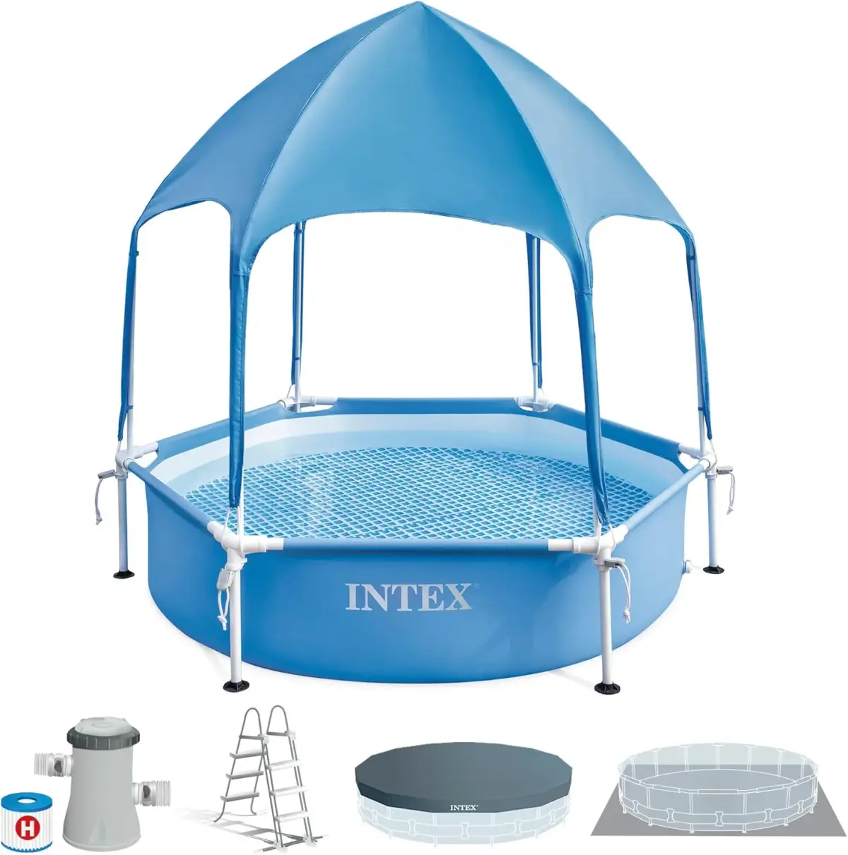 Intex 28209 Gölgelikli Metal Çerçeve Havuz 183 cm