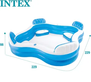 Intex 56475 Şeffaf Koltuklu Aile Boyu 2 Bölme Havuz 229 cm