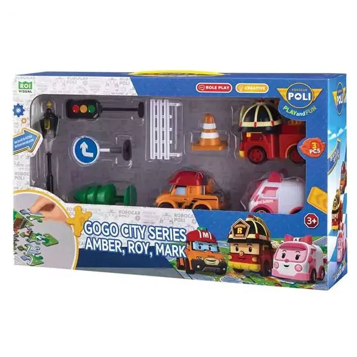Robocar Poli GoGo City Serisi - Amber, Roy, Mark Oyun Seti