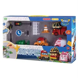 Robocar Poli GoGo City Serisi - Amber, Roy, Mark Oyun Seti
