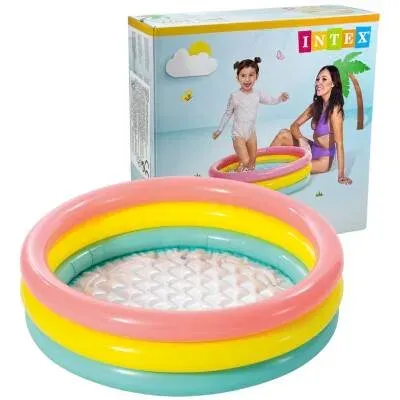 Intex 58924 Renkli Şişme Taban 3 Bölme Havuz 86 cm