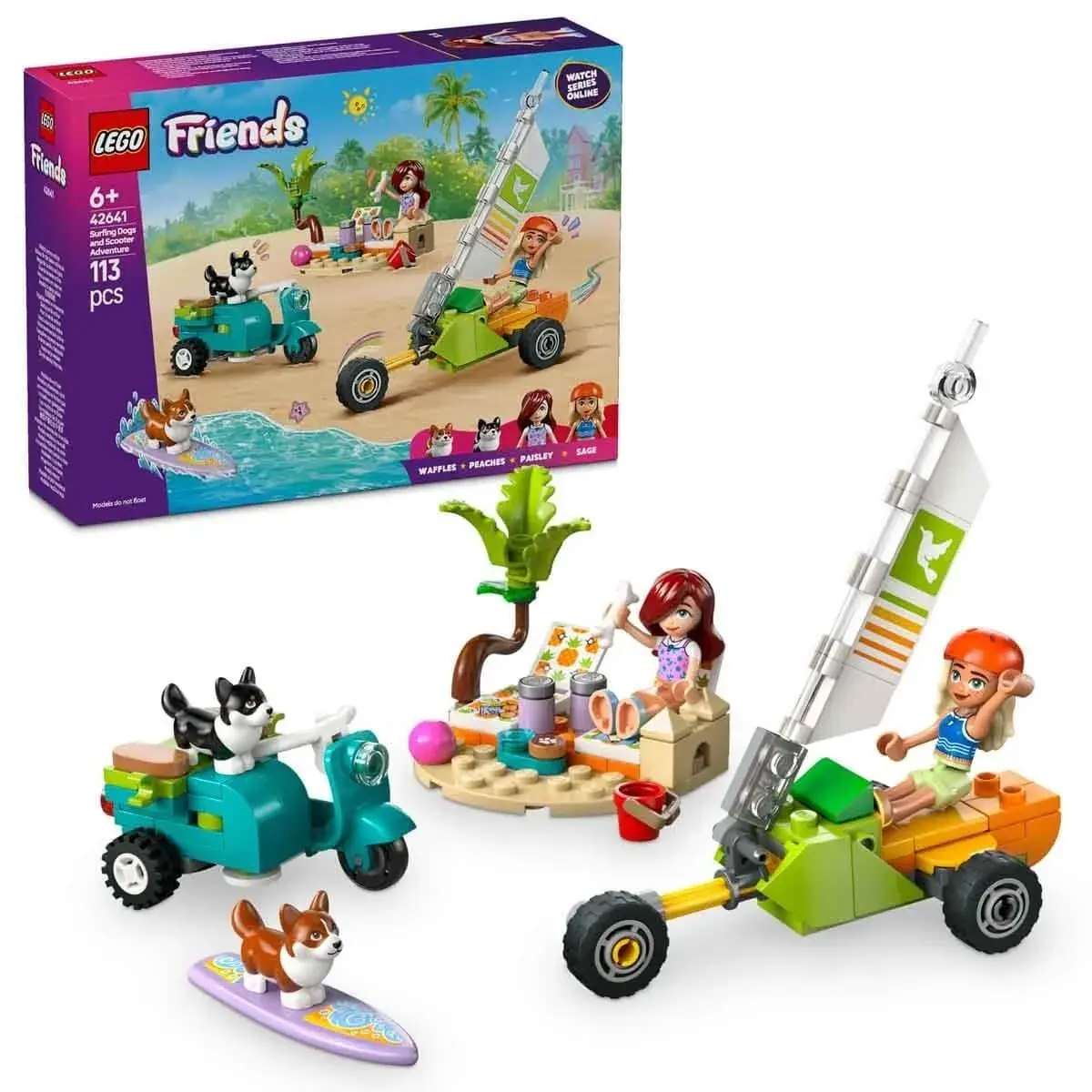 Lego Friends Sörfçü Köpekler ve Scooter