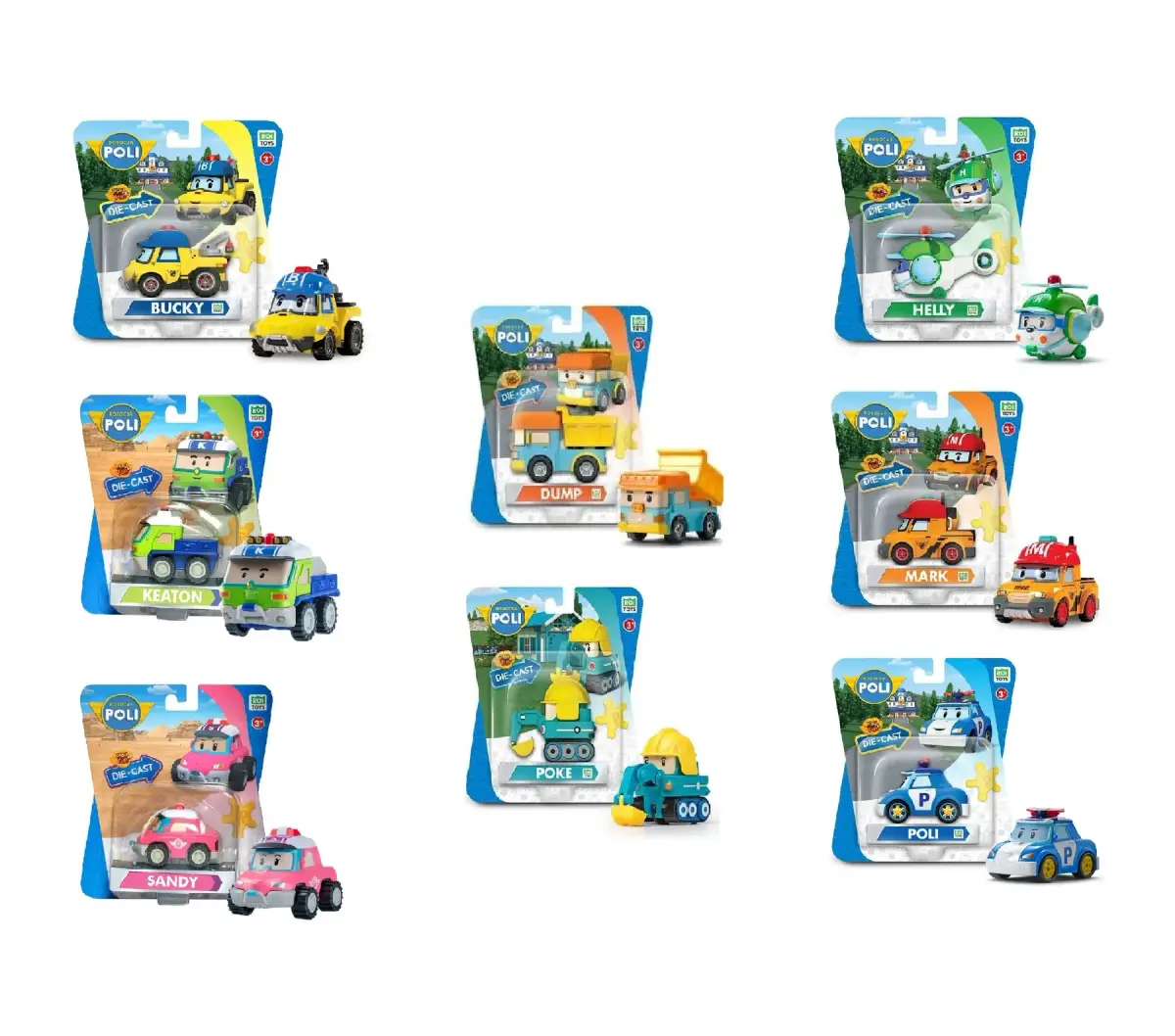 Robocar Poli Metal Araç Karakter Figürler Asorti