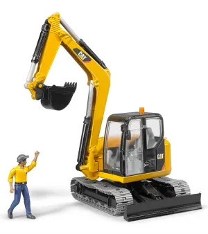 Bruder Cat Mını Ekskavatör ve İnşaat İşçisi 02466