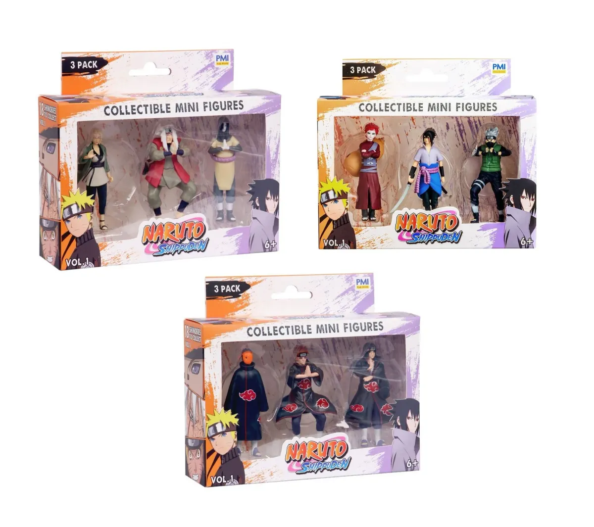 Naruto 3'lü Koleksiyon Figür Seti Asorti