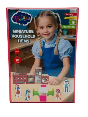 KUTUDA AHŞAP MİNYATÜR EV EŞYALARI SETİ