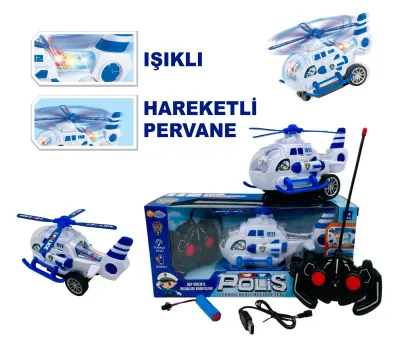 UZAKTAN KUMANDALI ŞARJLI TÜRKÇE SESLİ POLİS HELİKOPTERİ