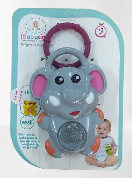 BABYCİM NEŞELİ SESLİ PİLLİ FİL ÇINGIRAK