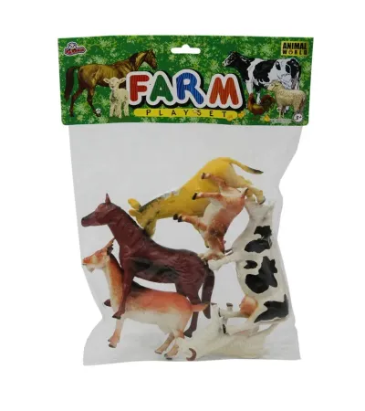 6PCS 8inc HAYVAN (Ciflik- Dinozor-