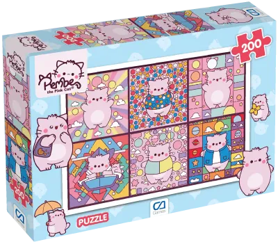 PEMBE KEDİ PUZZLE 200