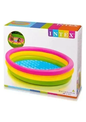 Intex 57412 Renkli Şişme Taban 3 Bölme Havuz 114 cm