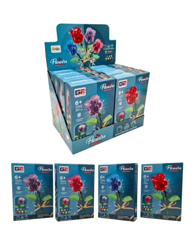 KUTUDA 4 ASST.57 PARÇA IŞIKLI ÇİÇEK LEGO