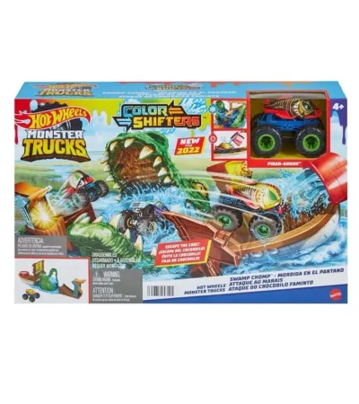 Hot Wheels Monster Trucks Renk Değiştiren Araçlar Timsahtan Kaçış Oyun Seti