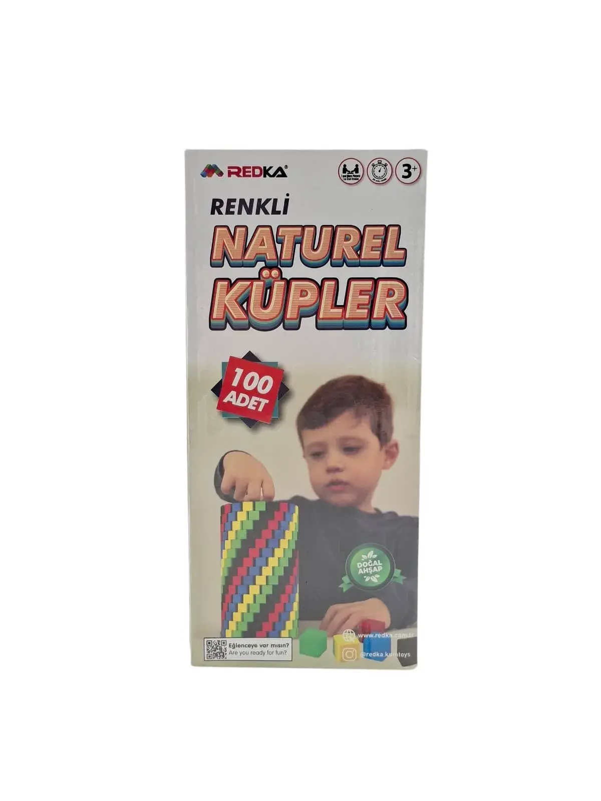 RENKLİ AHŞAP KÜPLER (100 PARÇA)