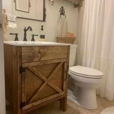 WhiteSpruce Ahşap Banyo Tezgahı Dolaplı ve Renk Seçenekli