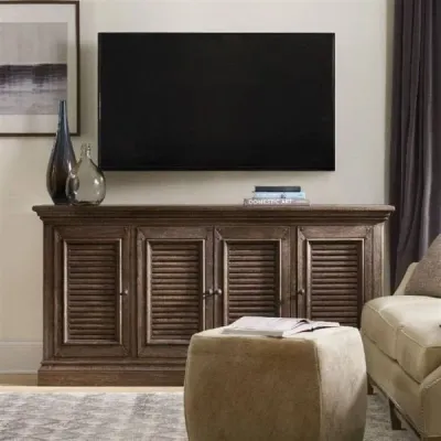 Jatoba Doğal Ahşap Ceviz Eskitme TV Ünitesi